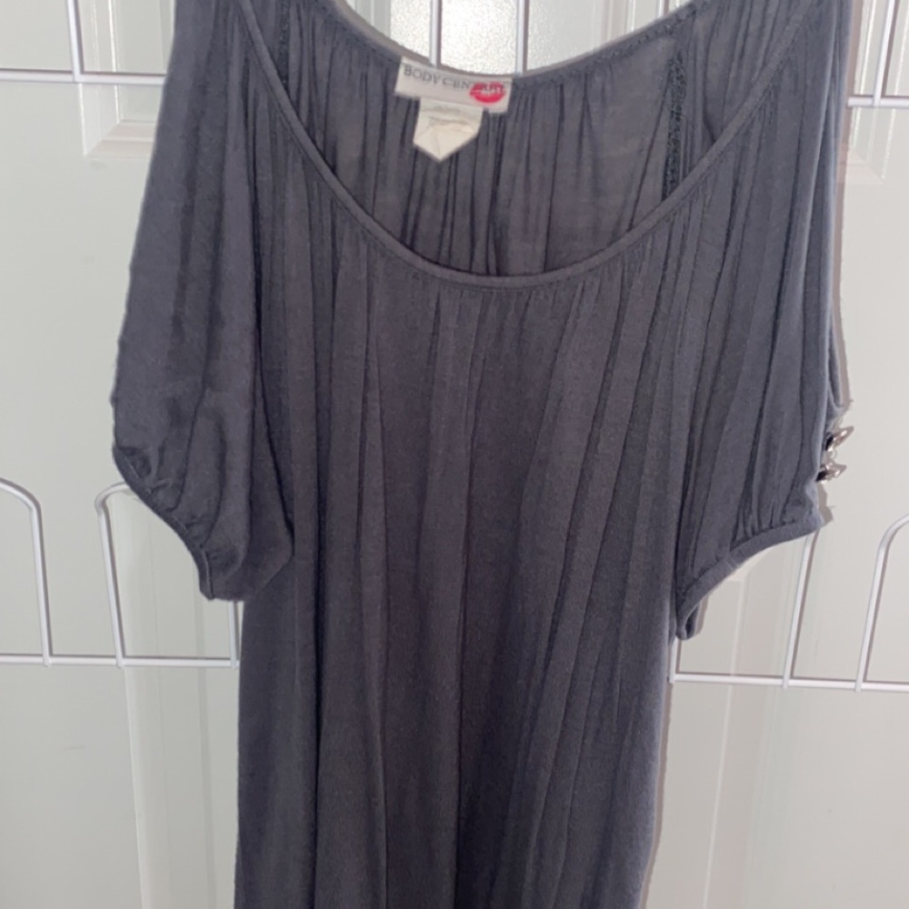 Body Central Gray Off the Shoulder Top